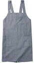 レップ(Rep) habituel(アビチュアル) フロスティ バッククロスエプロン ブルー 着丈73×幅100cm ポケット付き レディース 女性用 メンズ ...