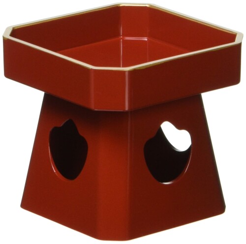 たつみや(Tatsumiya) もてなしや ミニミニ三方 朱 サイズ：約W6.2 D6.2 H5.8 57065