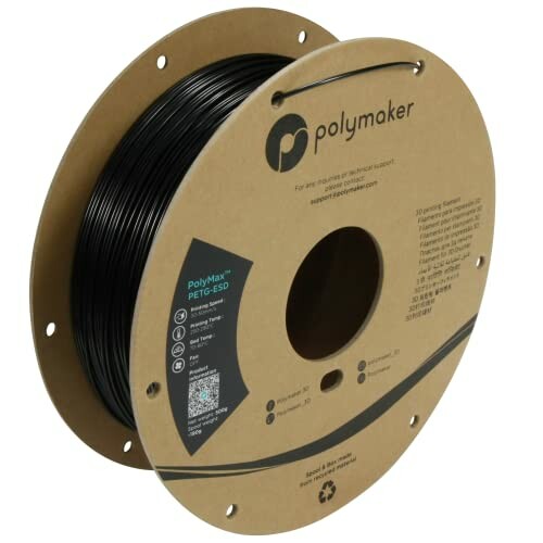 ポリメーカー(Polymaker) 3Dプリンター用ESD（静電気放電）フィラメントPolyMax PETG-ESD ESD(静電気放電)に安全な素材で、電子治具や電子部品のプリントに最適 80[度]までの耐熱性、優れた層間接着性 優れたプリント適正で、260[度]前後でもプリント可能 カラー ブラック(全1色)、平均フィラメント径1.75 mm、重量 500g 推奨プリント温度(1) 250 ? 290°C 説明 PolyMaxTM PETG-ESDは、靭性を向上させた、ESD(静電気放電)に安全な素材である特殊なフィラメントです。 PolyMax PETGの特性を兼ね備えながら、電子機器類などを保護できることで、幅広い用途で使用できます。 導電性を持つためフィラメント内にコンパウンドである黒色のカーボンナノチューブが含有されています。 PolyMax PETG-ESDのご使用後、他の白色など薄色系のフィラメントを使用する場合、黒く変色してしまうことがございます。 PolyMax PETG-ESDをすべて出し切ってから、他のフィラメントへ切り替えてください。 吸湿した場合の乾燥設定は65[度]で6時間です。 造形プレートを綺麗に掃除、造形物との定着力を良くするには表面にBuildtakがお勧めです。 PolyMax PETG-ESDを使用する際は、常にラフト付きでプリントすることを推奨します。 プリント後のラフト除去を容易にする為、ラフトと造形物の距離を約0.2mmに設定してください。 プリント時、層間接着性を良くする為に、クーリングファンをオフか20[度]までにすることを推奨します。 最良プリント効果を得るには引き戻り距離は1mm、引き戻り速度は20mm/sに設定してください(設定はなければ大丈夫です)。 商品コード34068480168商品名ポリメーカー(Polymaker) 3Dプリンター用ESD（静電気放電）フィラメントPolyMax PETG-ESD型番PB03001サイズ1.75mmカラーブラック※他モールでも併売しているため、タイミングによって在庫切れの可能性がございます。その際は、別途ご連絡させていただきます。※他モールでも併売しているため、タイミングによって在庫切れの可能性がございます。その際は、別途ご連絡させていただきます。