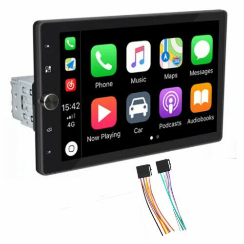 カーステレオ Carplay & Android Auto 10 インチタッチスクリーン 1Din カーラジオスマートボイスミラーリンク手動回転水平および垂直 Bluetooth5.1 FM USB AUX