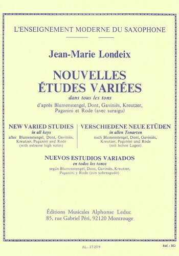 Alphonse Leduc ウィットナー ロンデックス : 新しい様々な研究 (サクソフォン教則本) ルデュック出版