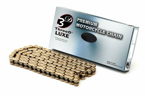 スリード(ThreeD) LUXE(リュクス) 520サイズ (GP;GP) 110L MLJ(カシメジョイント) ゴールドカラー NXリングシールチェーン