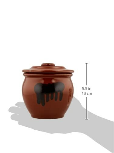リビング(Living) 漬物容器 ミニ壺 0.9L 陶器 樽 ぬか漬け 梅漬け 保存容器 丸型 茶色 3