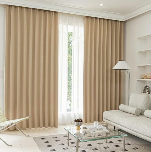シーフィールド 1級遮光カーテン 2枚セット 幅100×丈185cm ベージュ 遮熱 断熱 防音 UVカット 保温 洗濯機OK 選べる19色 120サイズ D-1