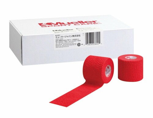 Mueller(ミューラー) ティアライトテープ レッド Tear light Tape Red 50mm (6個入り) ソフト伸縮テープ スモールパック 23676 レッド 50mm