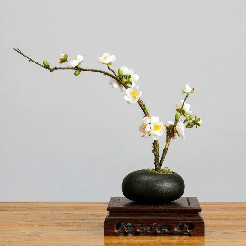 「Tuokus」人工観葉植物 造花 梅の花 本物そっくり 手作りフラワーアレンジメント 枯れない花 おしゃれインテリア フェイクグリーン 水やり不要 ギフトにも最適 FZHuaj15