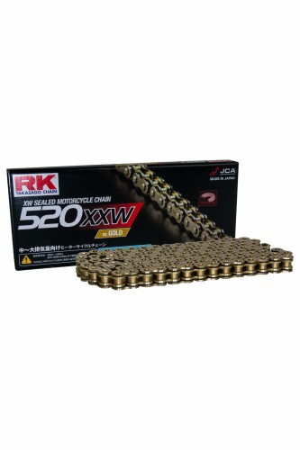 Rakuten - アールケー(RK) ドライブチェーン GV520X-XW 110L カシメジョイント 電着ゴールドコート