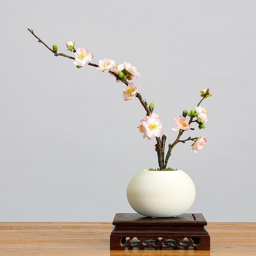 「Tuokus」人工観葉植物 造花 梅の花 本物そっくり 手作りフラワーアレンジメント 枯れない花 おしゃれインテリア フェイクグリーン 水やり不要 ギフトにも最適 FZHuaj15