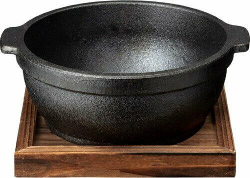 イシガキ ビビンバ鍋 15cm 約幅17.5×奥行15.5×高さ7.5cm 容量約800ml 鉄鋳物 IH 直火 対応可能 敷板付 4341 ブラック 黒