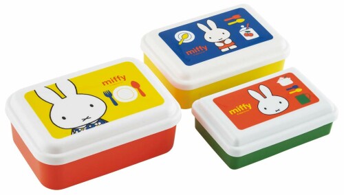 スケーター (skater) 保存容器3個セット 長方形 ミッフィー 日本製