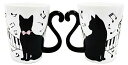 黒猫マグカップ アルタ マグカップ ツインマグ 黒猫 陶器製 電子レンジ対応 300ml ペア AR0604101