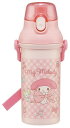 スケーター(Skater) 子供用 プラスチック 水筒 480ml ワンプッシュ開閉 抗菌 子供に優しい 軽量 抗菌加工 日本製 サンリオ マイメロディ ビッグリボン 女の子 PSB5SANAG68654(3)