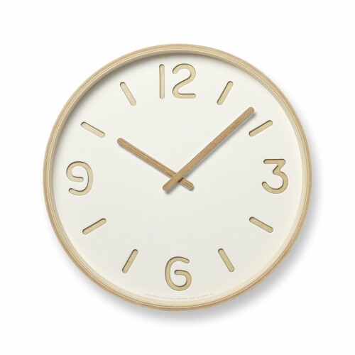 Other - レムノス 掛け時計 アナログ トムソンペーパー 白 天然色木地 THOMSON PAPER NY18-15 WH(絹) Lemnos 直径30.5cm 厚さ5.2cm