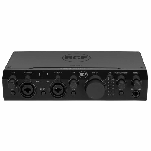 RCF アールシーエフ 2in/2out バスパワー駆動USB 2.0オーディオインターフェース TRK PRO2 2in/2out バスパワー駆動USB 2.0オーディオインターフェース 最大24 bit / 192 kHz 2つのXLR(ファンタム48v供給可/2ch一括)/ラインコンボ入力端子,バランスオーディオ出力 独立したヘッドフォンボリューム調節ノブ(レイテンシーの無いダイレクトモニタリング可能) それぞれの入力チャンネルに独立したゲイン調節ノブを搭載 TRK PRO2は、マイク、楽器、またはラインレベルの信号をmacOSまたはWindowsに接続できる、堅牢なUSBオーディオインターフェースです。2chの内部プリアンプ回路により、48V電源マイクおよびHi-Zレベルの楽器を接続することが可能。最大24 bit、192 kHzの解像度でDAWにルーティングできます。ダイレクトモニタリング機能も搭載し、ノブを使用することで簡単にプレイバックとの音量バランスを調整できます。 商品コード34081747894商品名RCF アールシーエフ 2in/2out バスパワー駆動USB 2.0オーディオインターフェース TRK PRO2型番TRK PRO2カラーブラック※他モールでも併売しているため、タイミングによって在庫切れの可能性がございます。その際は、別途ご連絡させていただきます。※他モールでも併売しているため、タイミングによって在庫切れの可能性がございます。その際は、別途ご連絡させていただきます。