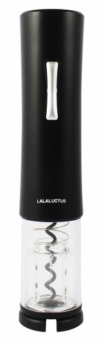 電動ワインオープナー LALALUCTUS(ラララクタス) 電動 ワインオープナー 乾電池式 自動栓抜き コルク抜き 10秒でコルクが抜ける コルクスクリュー 簡単 ホイルカッター付き ブラック SE6500BK