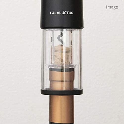LALALUCTUS(ラララクタス) 電動 ワインオープナー 乾電池式 自動栓抜き コルク抜き 10秒でコルクが抜ける コルクスクリュー 簡単 ホイルカッター付き ブラック SE6500BK