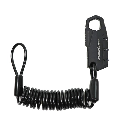 モトベース（MOTO BASE）盗難防止用品 モトロックシリーズ コンパクトワイヤーロック （ヘルメットロック）MBLC-HL-01 (コイルタイプ, マットブラック/ブラック, 1500mm)