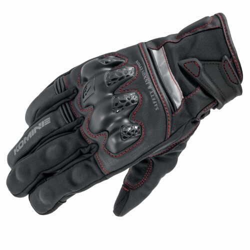 樂天商城 - コミネ(KOMINE) バイク用 グローブ GK-855 プロテクトウインドプルーフウォームグローブHG Black Red XL