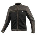 (KOMINE) バイク用 ジャケット JK-166 ハーフレザーメッシュジャケット 07-166 メンズ Vintage Brown L