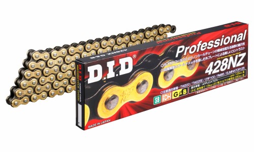D.I.D(大同工業)バイク用チェーン クリップジョイント付属 428NZ-140RB G&B(ゴールド&ブラック) SDHピン加工 二輪 オートバイ用