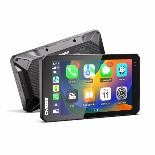 AKEEYO CHIGEE AIO-6 MAX バイク用 スマートモニター Carplay Android Auto 5G Wi-Fi搭載 6インチ 高輝度IPS 2000ニット 60FPS IP69防水防塵 バイク ナビ ドラレコ Bluetooth5.0 インカム/スマホ連動 振動・熱対策