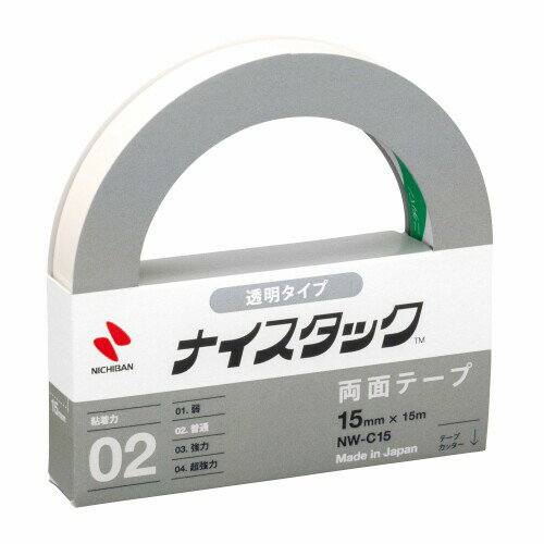ニチバン 両面テープ ナイスタック (透明) 15mm×15m NW-C15