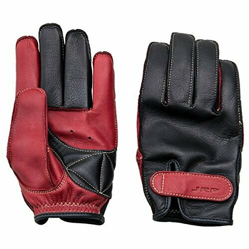 ジェイアールピー(JRP) バイク用レザーグローブ BPS-Y LTD ベーシックショートグローブ ブラック/ワイン Lサイズ BPS-YBKED/WIN/L