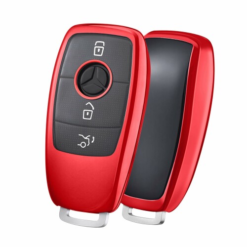 (OATSBASF)自動車用キーカバーはメルセデスベンツに適している TPU 360度フルプロテクション 傷 防止 ベンツ アクセサリー 車 e系 キーケース DD-赤