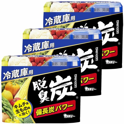 ( 脱臭炭 冷蔵庫用 ) 冷蔵庫 脱臭剤 140g×3個 備長炭パワー (キムチ臭 ニンニク臭 生もの臭に) キッチン レギュラー 消臭 消臭剤