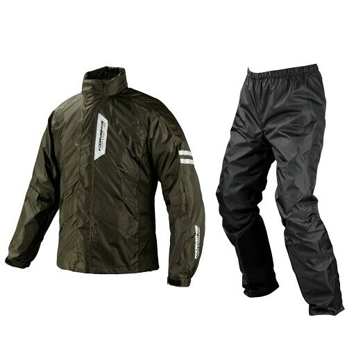 (KOMINE) バイク用 レインウエア ブレスターレインウェアフィアート RK-539 755 雨具 カッパ 防水 03-539 メンズ Olive S
