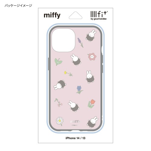 グルマンディーズ ミッフィー IIIIfit(イーフィット) iPhone 14 / 13 (6.1インチ) 対応 ケース ミッフィー＆フラワー MF-333E 3