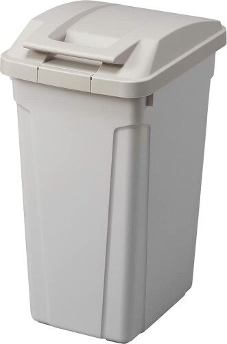 Dustbins - アスベル ゴミ箱 日本製 屋外 フタ付 ロック付き ハンドル付分別ダストボックス45L ライトグレー 幅31.5×奥行42.3×高さ61.8cm