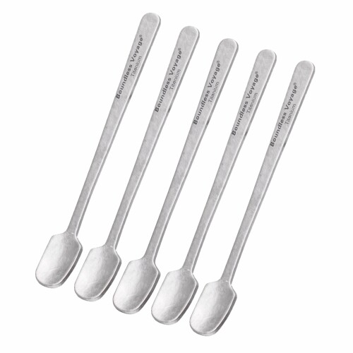 Boundless Voyage チタン ミニコーヒースプーン 5本セット 10.5cm 軽量 コンパクト 錆びない モデル コーヒー デザート お茶 砂糖 ジャム 調味料用 キッチン パーティー用品 Ti1133T (結晶シルバー