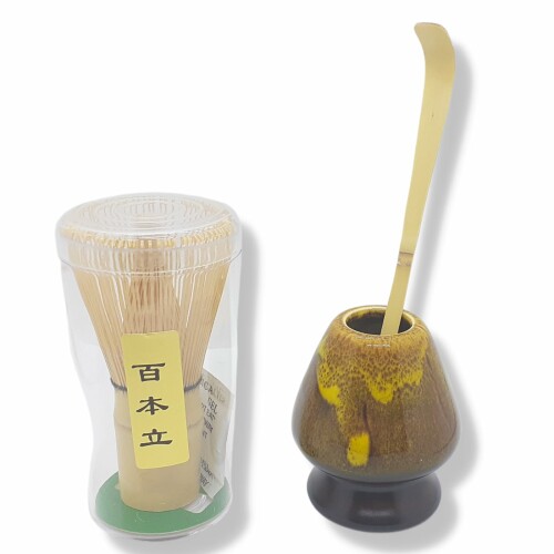 MiHaruTsu 茶筅セット 茶せん 茶杓 茶さじ 茶筌 100本立 茶筅セット 直し 茶しゃ ...