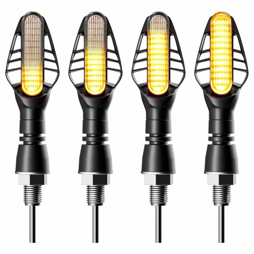 Alopeeの順次点灯式 バイク ウインカー Led 12V - IP65はオートバイのダートバイクATVのゴルフカートのための前部および後部回転信号ライト高い可視性の普遍的な適合を防水する(4パック)