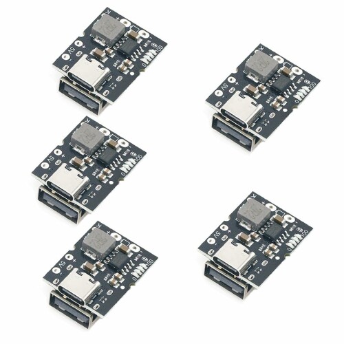 Hailege 5個セット 5V 2A USB A および USB C タイプC デュアルインターフェース 充電および放電 統合充電モジュール 4.2V 4.35V リチウム電池対応 高精度