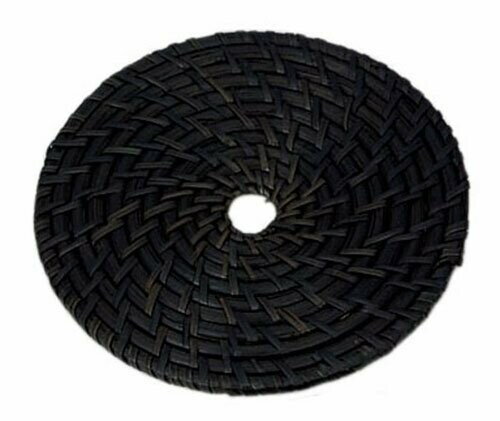 ヤマコー 籐丸鍋敷 黒 大 08256