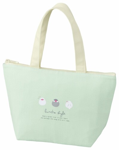 OSK(オーエスケー) 弁当袋 文鳥 ランチバッグ ファスナー付き 保冷 アルミ おしゃれ かわいい トートバッグ 男女兼用 子供用 学生 大人用 TB-14