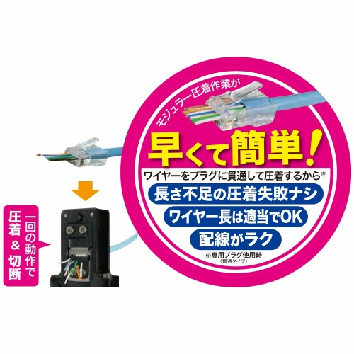 デンサン モジュラー圧着工具 貫通タイプ LMJ-8TC