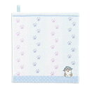タオル美術館(Towel Museum) mofusand あしあと ループ付ウォッシュタオル ブルー にゃんこ 可愛い 43-0151080 約34×35cm