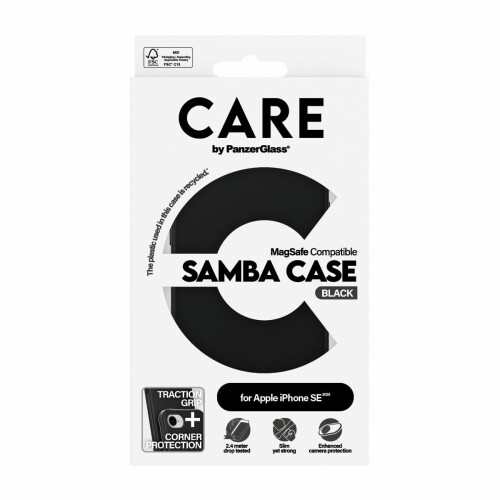 PanzerGlass パンザーグラス iPhone 16e CARE by PanzerGlass Fashion Case SAMBA Black w/Magsafe