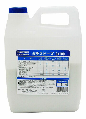 パオック(PAOCK) SSPOWER(エスエスパワー) サンドブラスター用 研磨材 ガラスビーズ 2kg G#100