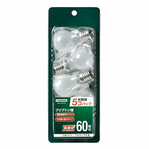 Fluorescent Lamps, Bulbs - ヤザワコーポレーション クリプトン球 60W形 長寿命 省エネ フロスト (5個セット) P351754FL5P