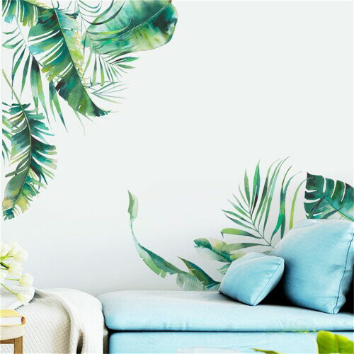 WOHAHA 壁紙シール はがせる オシャレ 北欧 ウォールステッカー 大きな 植物 南国 緑の葉 景色 Home Wall Sticker Decor Artウォールシール 居間の家庭装飾品 おしゃれ ウォールすてっかー 玄関 部
