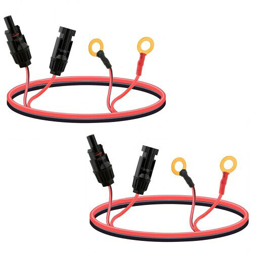 Leehitech ソーラーアダプターto O型端子台延長ケーブル 10AWG 2×0.3M