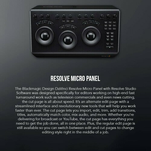 Blackmagic design ����ȥ�����ѥͥ� DaVinci Resolve Micro Panel USB�Х��ѥ DaVinci Resolve�� DV/RES/BBPNLMIC