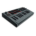 Akai Professional MIDIキーボードコントローラー ミニ25鍵USB ベロシティ対応8ドラムパッド 音楽制作ソフト MPK mini mk3 グレー