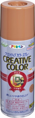 アサヒペン クリエイティブカラースプレー 420ml 82ライトブラウン 塗料 ペンキ スプレー 屋内外用 速乾タイプ ツヤあり垂れにくい ガス抜きキャップ付き 日本製 タレにくく、きれいに仕上がります。 発泡スチロールや油性塗料の上に塗っても、下地を溶かしません。 日光や雨に強く、屋外にも使用できます。 テコ式ノズルボタンの使用により、タッチが軽く指が疲れません。 有害なフロンや鉛化合物は一切使用していません。 使用後容易に廃棄できるガス抜きキャップ付きです。 用途: (屋内外区分:屋内外用)鉄、木、紙、発泡スチロール、プラスチック(アクリル、ABS、スチロール、硬質塩ビ)、ガラス・コンクリートなど、ホビー、クラフト、デザインに。 (標準)塗り回数:2回塗り (標準)塗り面積:420ml/0.8~1.4m2 (タタミ0.5~0.9枚分) 乾燥時間:夏期/40~50分 冬期/1~2時間 塗り重ね時間の目安: 1回で仕上げずに乾燥させてから2回目を塗装してください。 光沢:ツヤあり/ツヤ消し 下処理方法: ■塗る面のゴミ、油分、ホコリ、ワックスをとります。 ■塗料がついて困る周囲はあらかじめマスキングテープや養生シートで覆います。 ■取り扱い中は、必要に応じてマスクや保護メガネ、手袋などを使用してください。 商品コード34080302038商品名アサヒペン クリエイティブカラースプレー 420ml 82ライトブラウン 塗料 ペンキ スプレー 屋内外用 速乾タイプ ツヤあり垂れにくい ガス抜きキャップ付き 日本製型番4970925505873サイズ420MLカラー82ライトブラウン※他モールでも併売しているため、タイミングによって在庫切れの可能性がございます。その際は、別途ご連絡させていただきます。※他モールでも併売しているため、タイミングによって在庫切れの可能性がございます。その際は、別途ご連絡させていただきます。