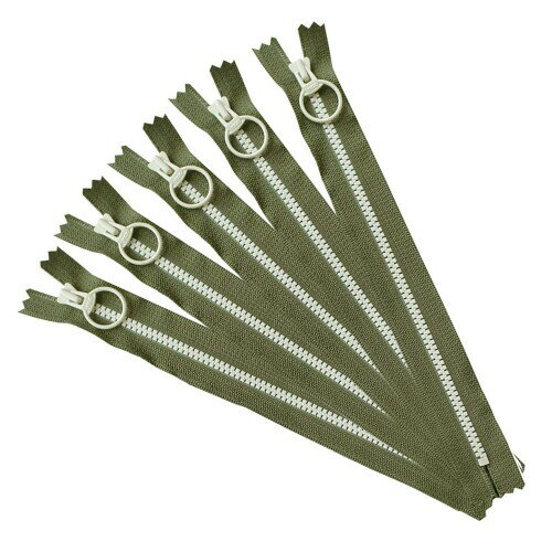 YKK コンビファスナー25cm 同色5本セット カーキ 3VSC25-321