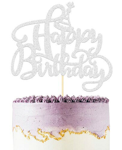 WishFirst ケーキトッパー キラキラ 誕生日ケーキトッパー カップケーキ トップハ...